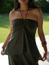 Sunset Halterneck Green Linen Co-ord Set