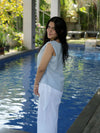 Azzurra Blue & White Linen Drape Set