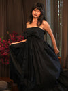 Obsidian Bow Black Linen Dress