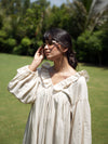 Volant Beige Khadi Babydoll Dress