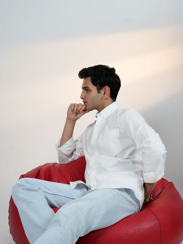 Classic White Cotton Oxford Shirt