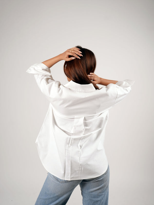 Pearl White V-Neck Shirt