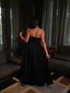 Obsidian Bow Black Linen Dress
