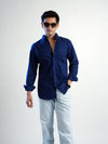 Navy Blue Cotton Oxford Shirt