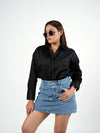 Signature Black Satin Shirt
