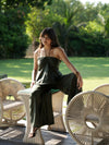 Sunset Halterneck Green Linen Co-ord Set