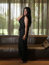 Torsia Wrap Black Linen Co-ord Set