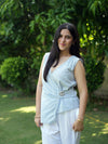 Azzurra Blue & White Linen Drape Set