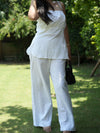 Signature Peplum White Linen Co-ord Set