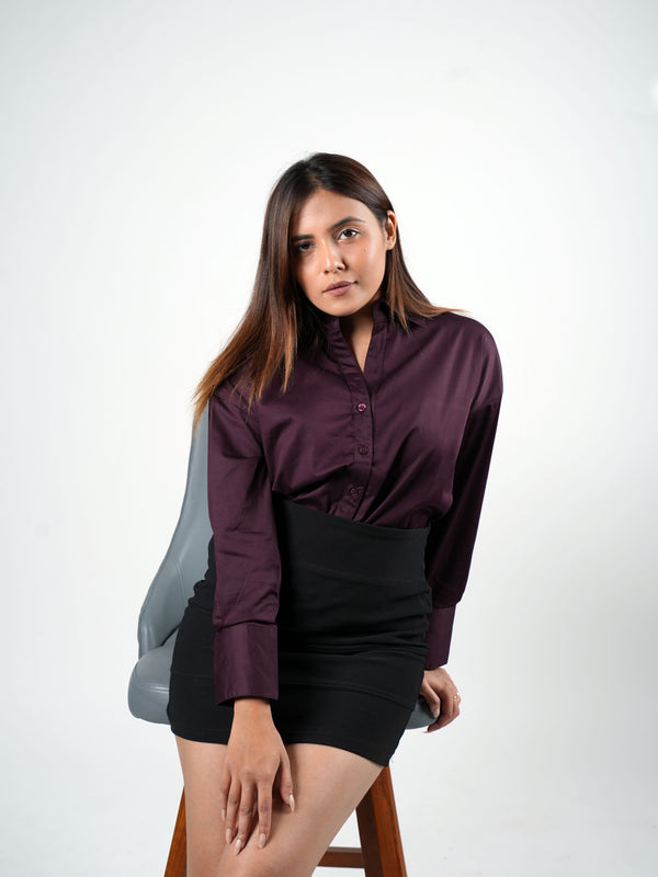 Regal Wine Satin Shirt