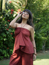 Sunset Halterneck Rust Linen Co-ord Set