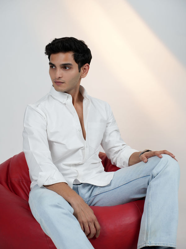 Classic White Cotton Oxford Shirt