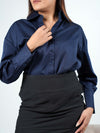 Luxe Navy Satin Shirt