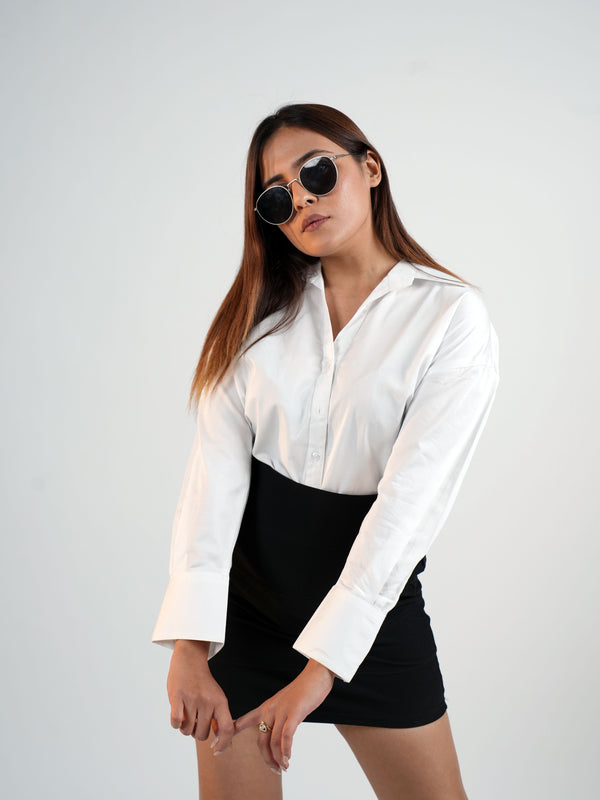 The CEO White Satin Shirt