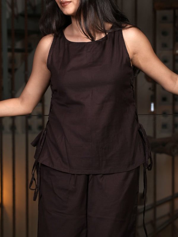 The Muse Mocha Linen Co-ord Set