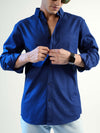 Navy Blue Cotton Oxford Shirt