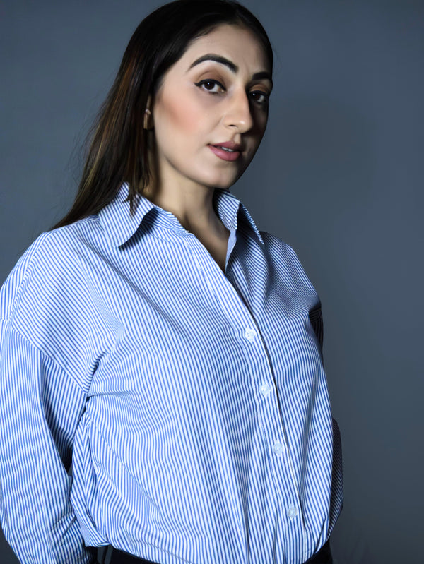 Santorini Stripes V-Neck Shirt