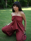 Sunset Halterneck Rust Linen Co-ord Set