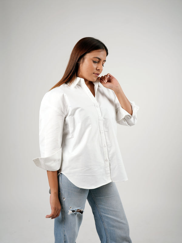 Pearl White V-Neck Shirt