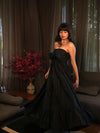 Obsidian Bow Black Linen Dress