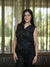 Torsia Wrap Black Linen Co-ord Set