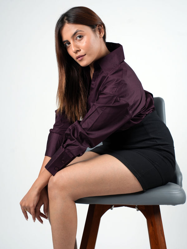 Regal Wine Satin Shirt