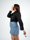 Signature Black Satin Shirt
