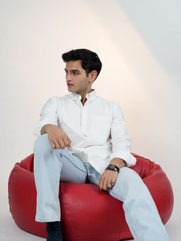 Classic White Cotton Oxford Shirt
