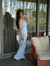 Signature Peplum Blue Linen Co-ord Set