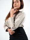 Italian Beige Satin Shirt