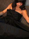 Obsidian Bow Black Linen Dress