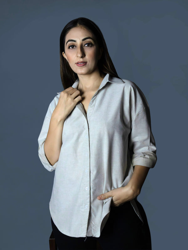 Essential Beige V-Neck Shirt