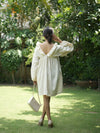 Volant Beige Khadi Babydoll Dress