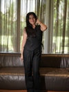 Torsia Wrap Black Linen Co-ord Set