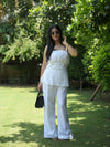 Signature Peplum White Linen Co-ord Set