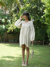 Volant Beige Khadi Babydoll Dress