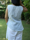 Azzurra Blue & White Linen Drape Set