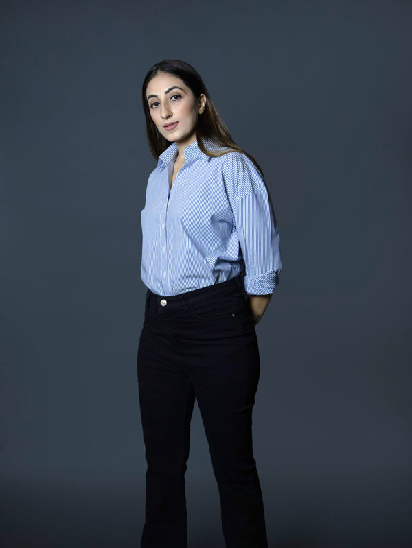 Santorini Stripes V-Neck Shirt