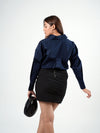 Luxe Navy Satin Shirt