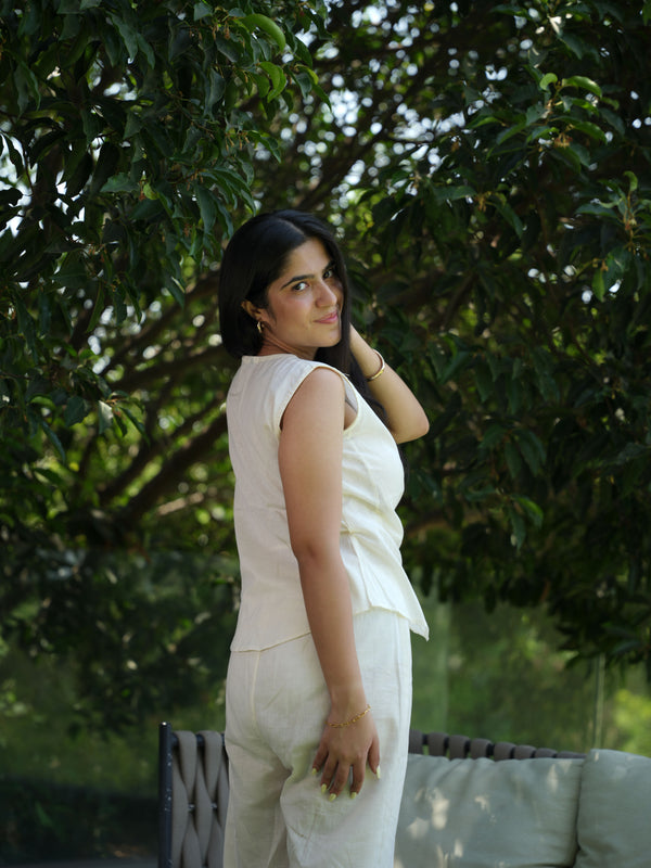 Torsia Wrap Buttercream Linen Co-ord Set