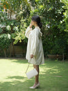 Volant Beige Khadi Babydoll Dress