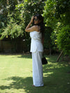 Signature Peplum White Linen Co-ord Set