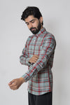 Red and Grey Signature Twill Checks Shirt