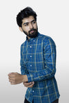 Blue and Green Signature Twill Checks Shirt