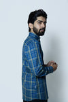 Blue and Green Signature Twill Checks Shirt