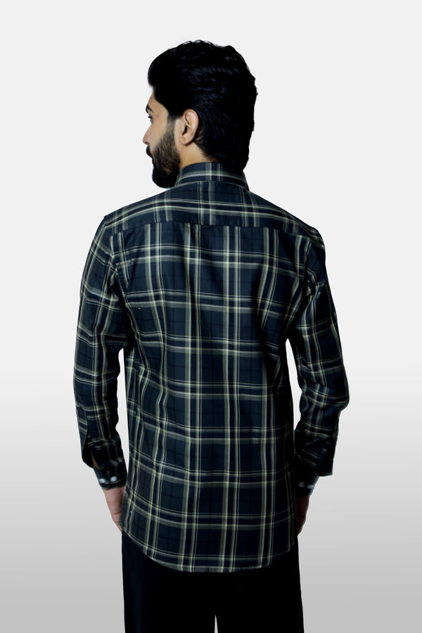 Black and Khaki Signature Twill Checks Shirt