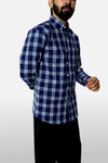 Navy Blue Checks Shirt