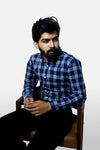 Navy Blue Checks Shirt