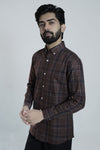 Coffee Brown Signature Twill Checks Shirt