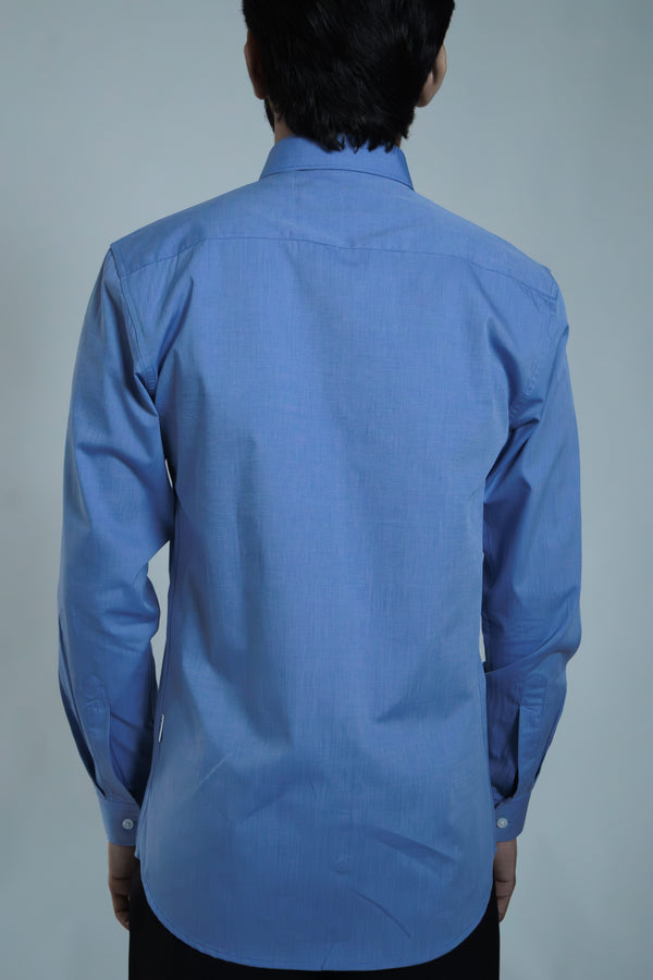 Royal Blue Luxe Cotton Shirt Slim Fit
